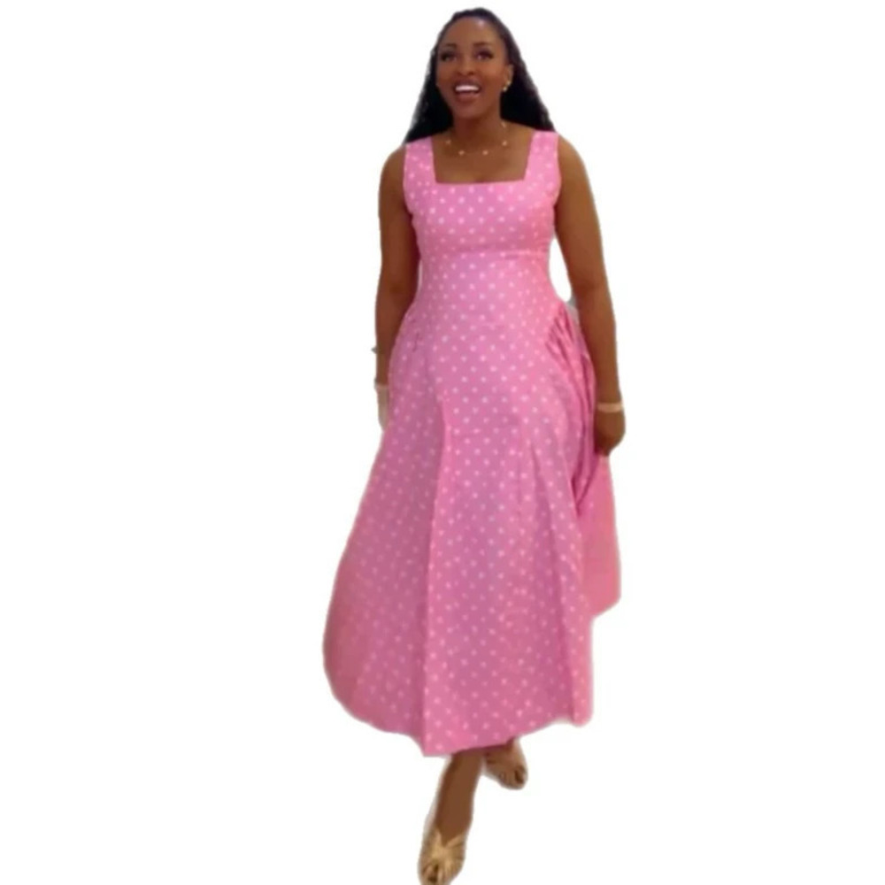 ZARA Chic African Square Neck Polka Dot Sleeveless Swing Dress - Picture 6 of 6
